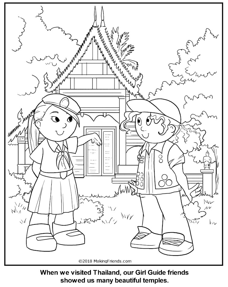 755x949 Thailand Girl Guide Coloring Page