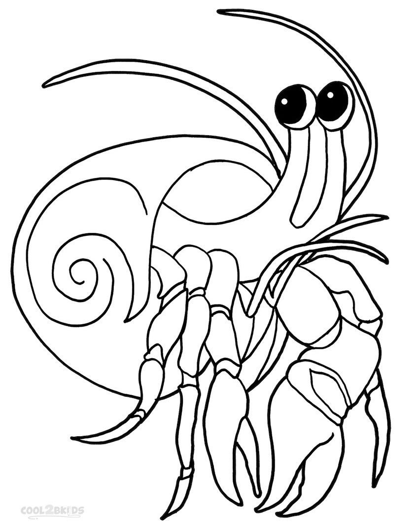 850x1068 Urgent Hermit Crab Coloring Page Printable Pag