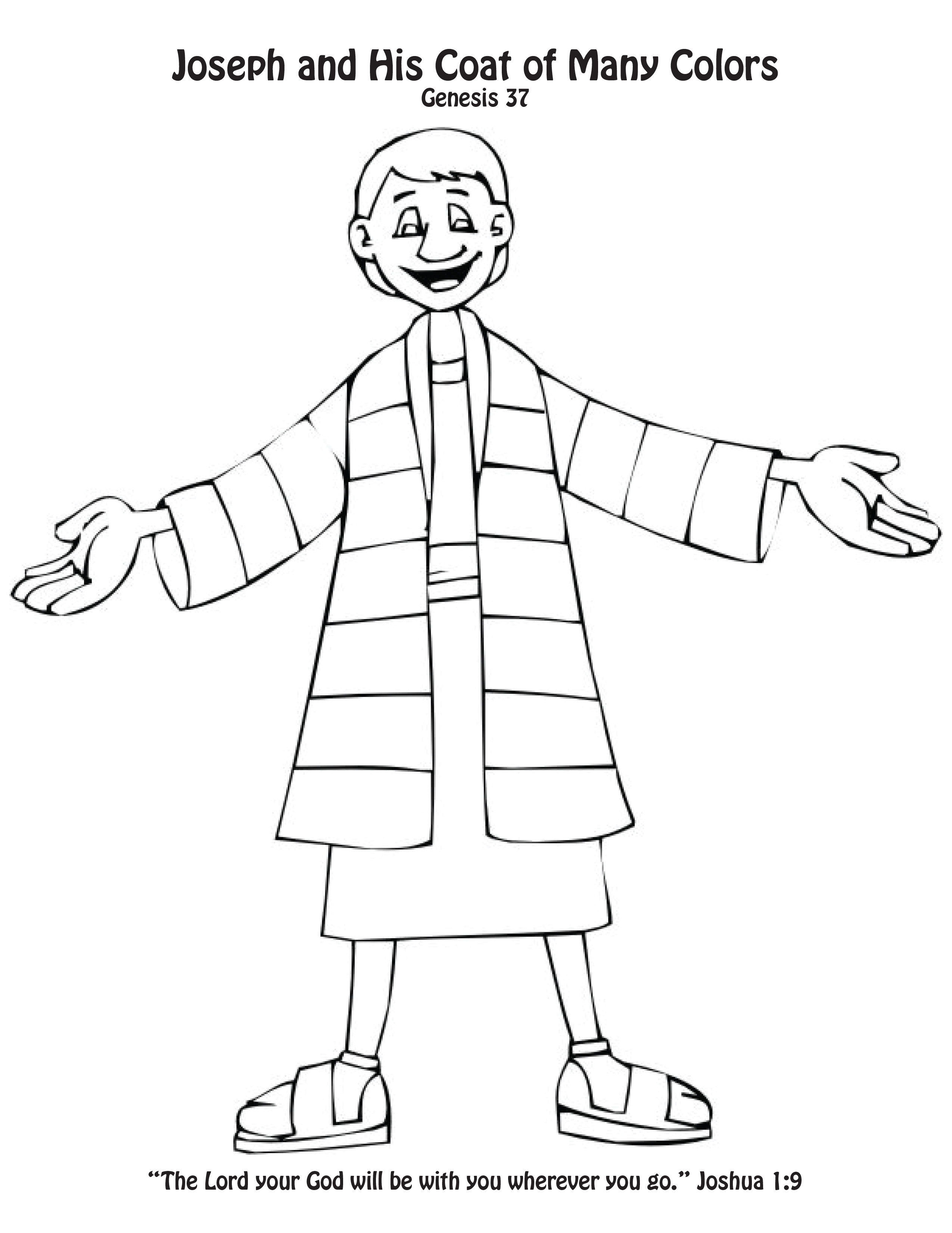 2550x3300 Joseph's Coat Of Many Colors Craftcoloring Page. Toddlers Glued