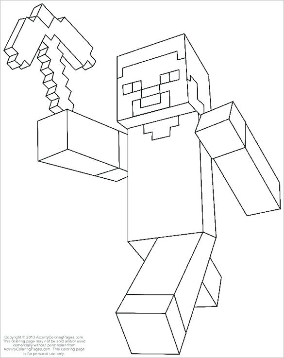 585x737 Mine Craft Coloring Page