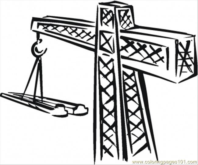 Crane For Building Coloring Page 650x544 Crane For Building Coloring Page