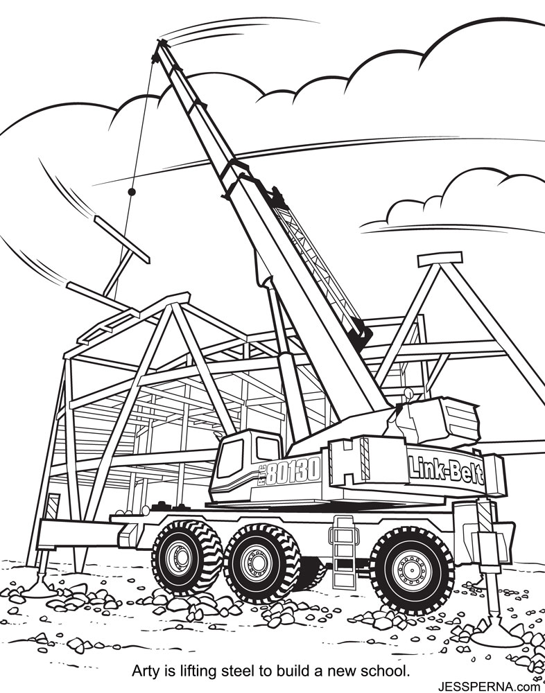 Construction Crane Coloring Page 786x1000 Construction Crane Coloring Page