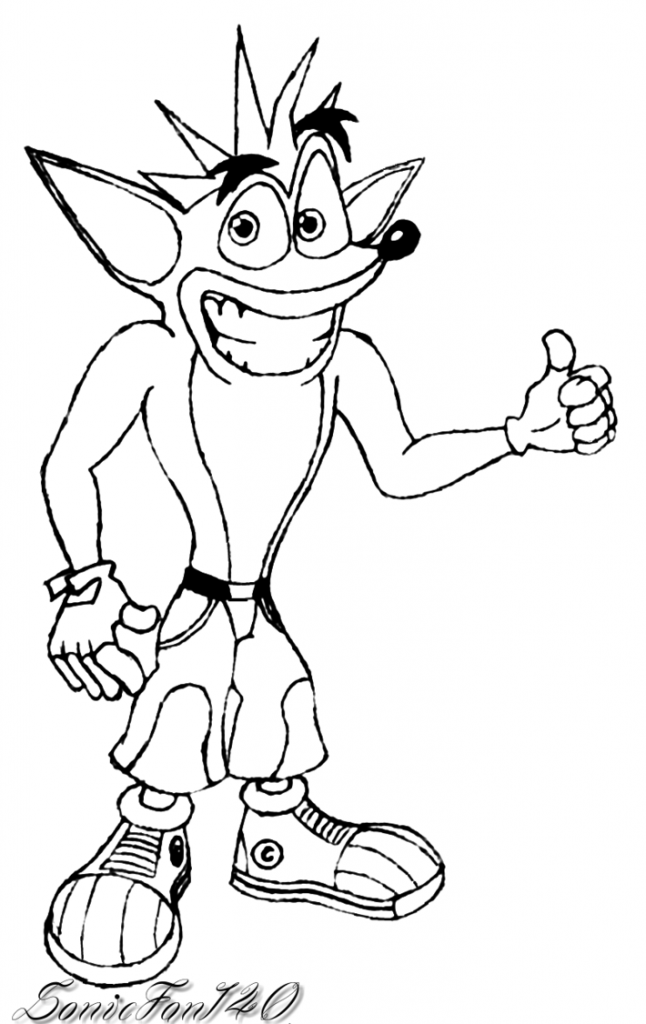 Crash Bandicoot Coloring Pages 646x1024 Crash Bandicoot Coloring Pages