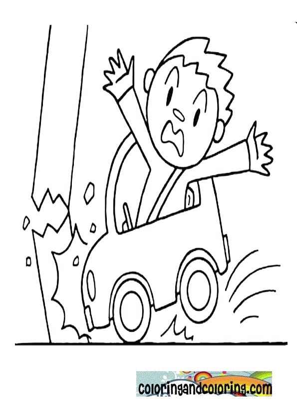 Car Crash Coloring Pages Car Accident Coloring Coloring 595x842 Car Crash Coloring Pages Car Accident Coloring Coloring