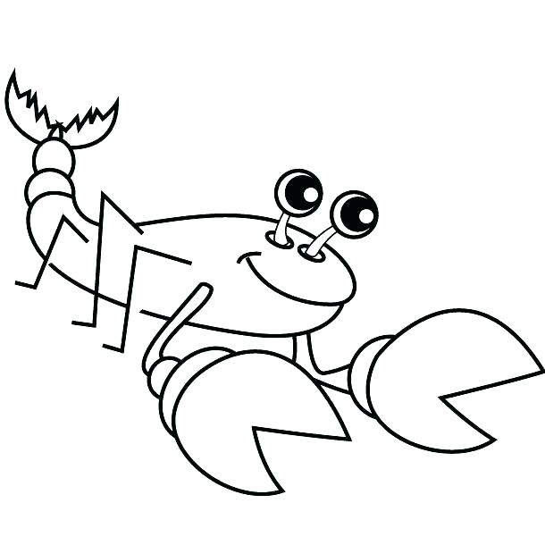 610x610 Crawfish Coloring Page