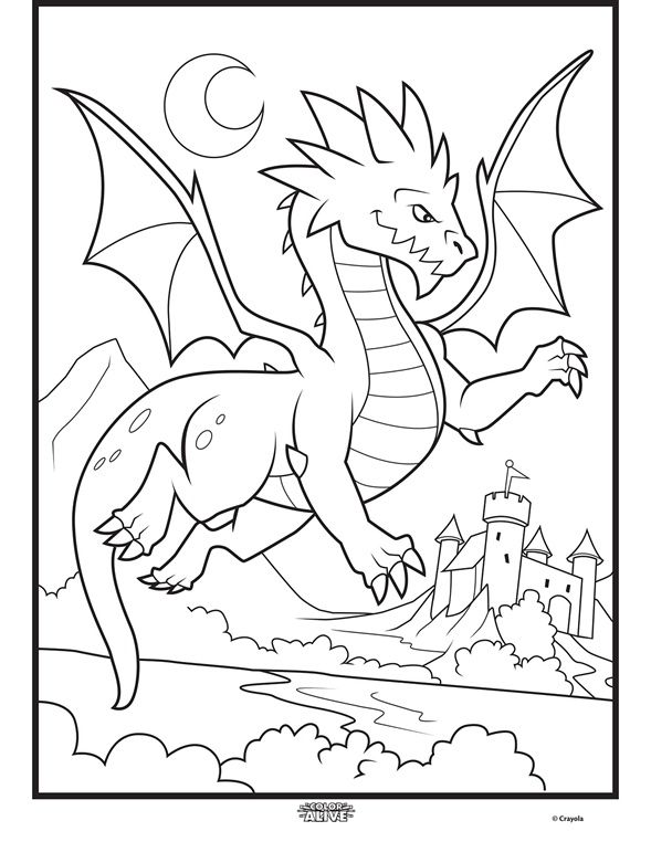 589x762 Bring This Dragon To Life Off The Page. With Color Alive, The Fun