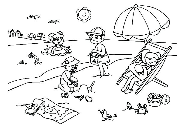 600x442 Summer Coloring Pages Summer Coloring Pages Best Of Beach Coloring