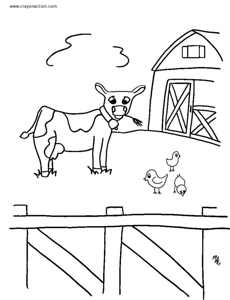 807x1053 Cow Farm Animals Free Coloring Pages Crayon Action Coloring