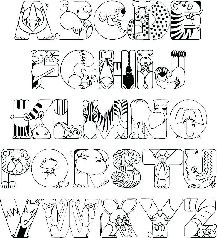 700x766 Crazy Zoo Animals Coloring Printable Full Alphabet Drawings Free