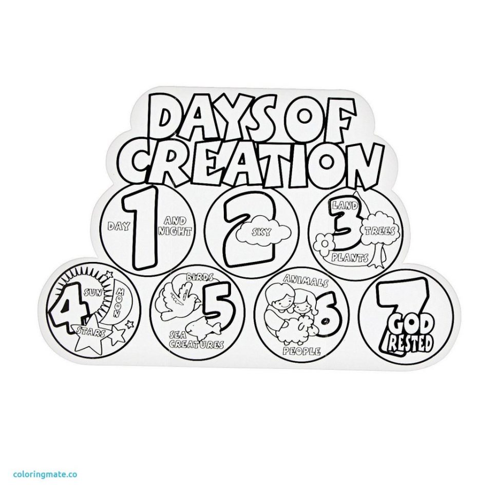 960x960 Creation Coloring Pages Picture For Kindergarten Sheets Free