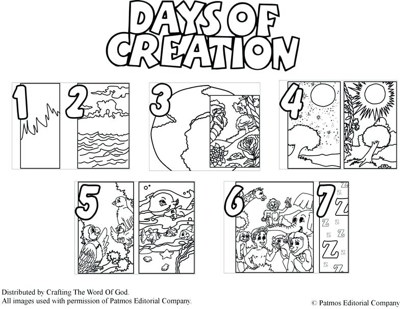 800x607 Sunday School Coloring Pages For Preschoolers Days Of Creation