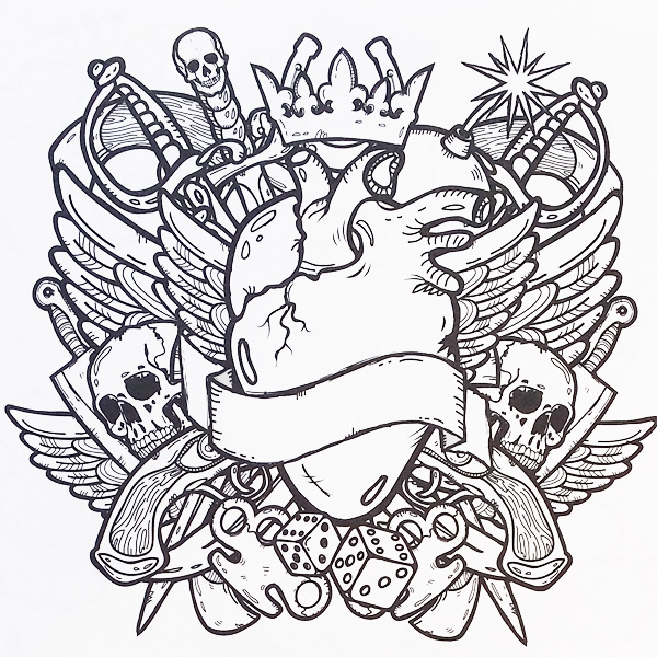 Tattoo Coloring Pages Printable Book Of 15045 600x600 Tattoo Coloring Pages Printable Book Of 15045