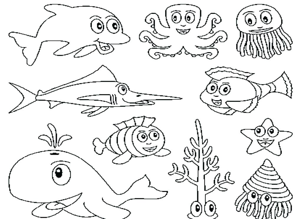 Free Printable Sea Life Coloring Pages Cartoon Sea Animals 1024x742 Free Printable Sea Life Coloring Pages Cartoon Sea Animals
