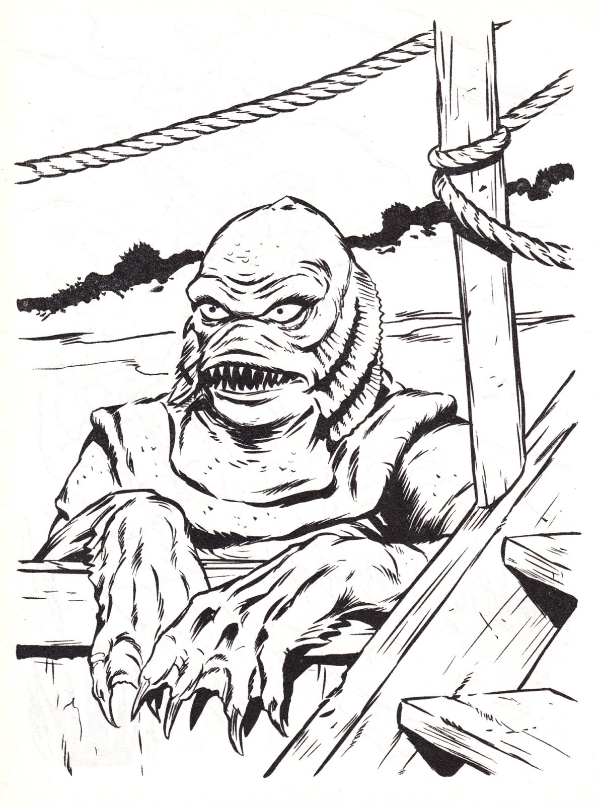 1186x1600 Daring Creature From The Black Lagoon Coloring Pages Now Pa 8360