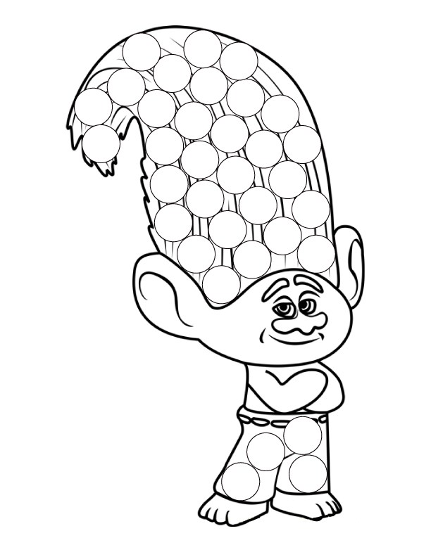 612x792 Trolls Dot (Dauber) Coloring Pages Kristin Szerszen
