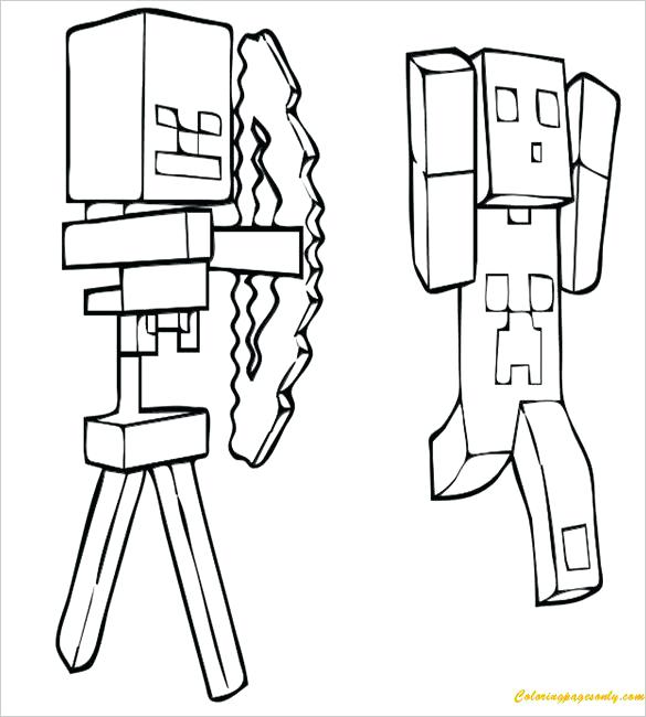 585x650 Paginas De Color Minecraft Creeper Coloring Page Coloring Pages