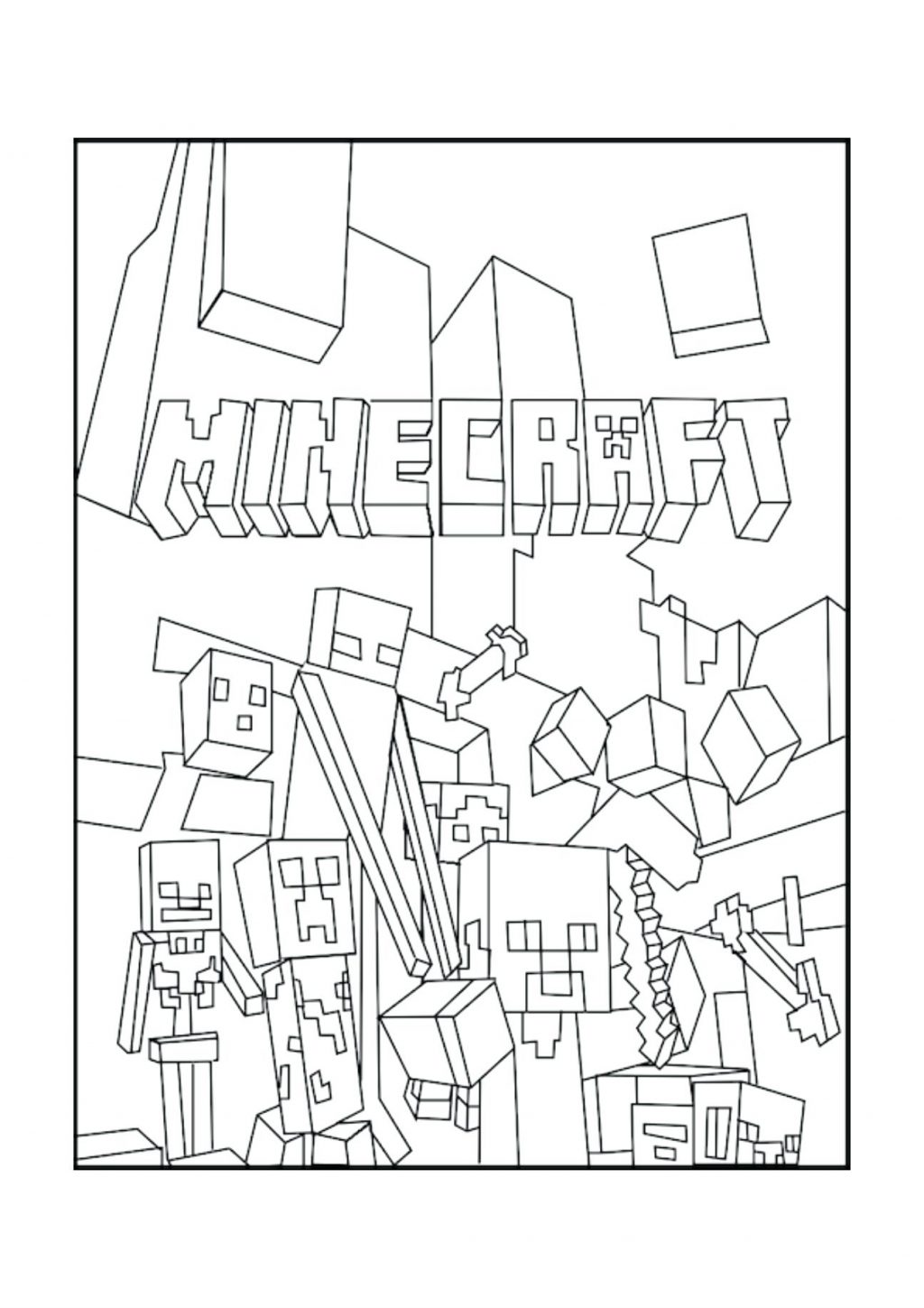 1024x1449 Coloring Pages ~ Minecraft Coloring Pages Free Printable A Creeper