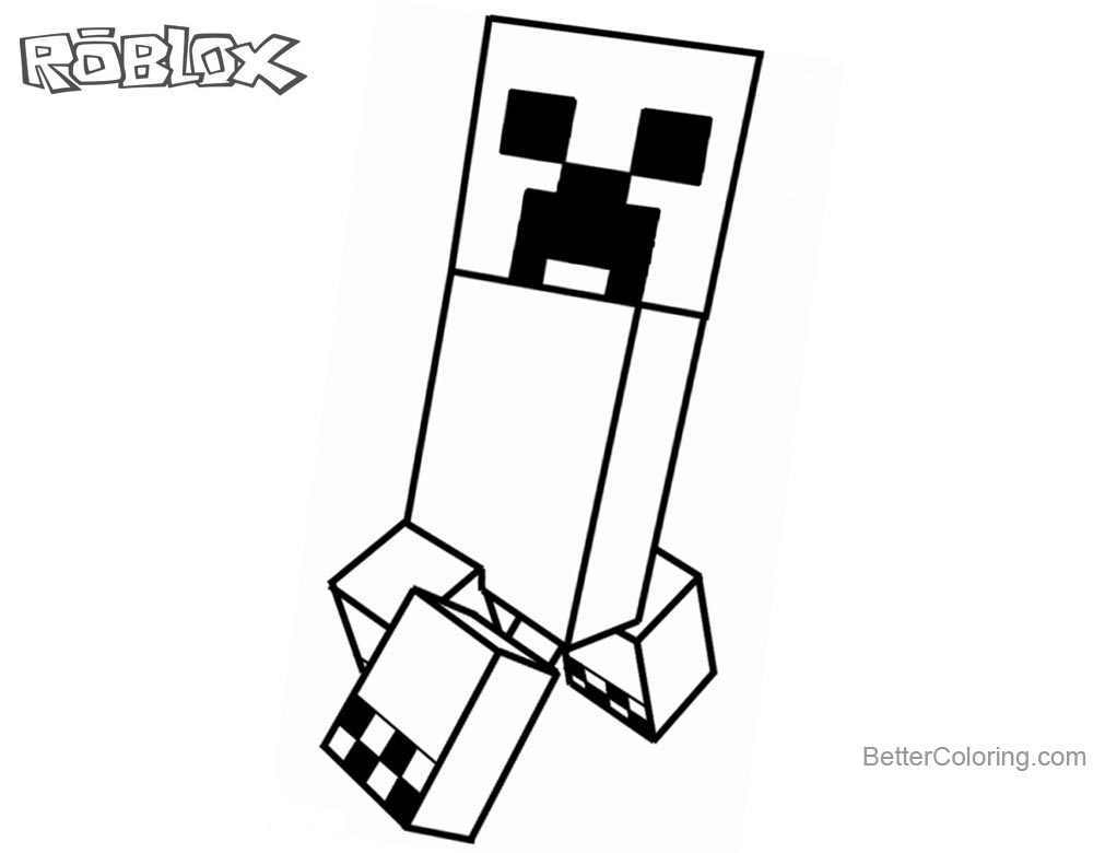 1000x780 Creeper From Minecraft Of Roblox Coloring Pages