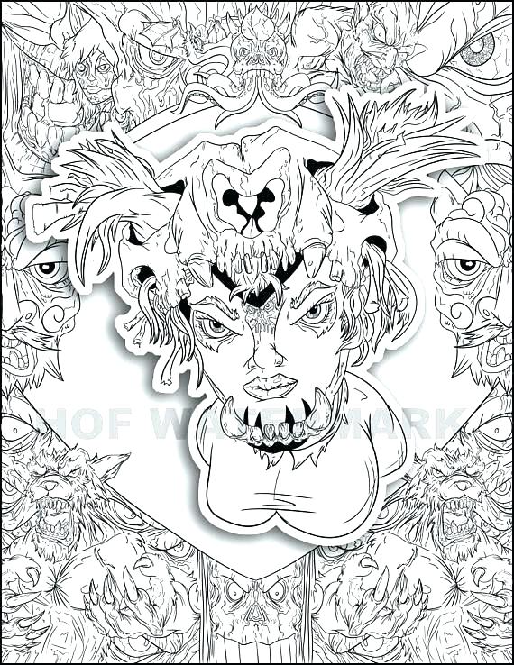 570x738 Animal Images Without Color Kids Coloring Creepy Coloring Pages