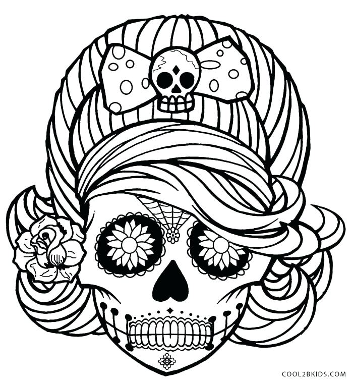 Creepy Coloring Pages Girl Skull Coloring Pages Creepy Halloween 700x761 Creepy Coloring Pages Girl Skull Coloring Pages Creepy Halloween