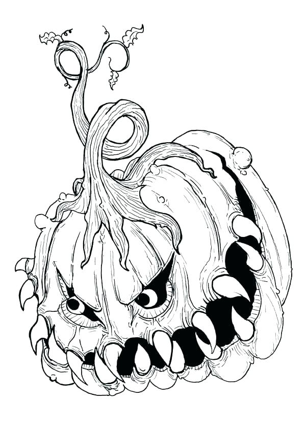 600x840 Really Scary Monster Coloring Pages Creepy To Print Kids Fuhrer