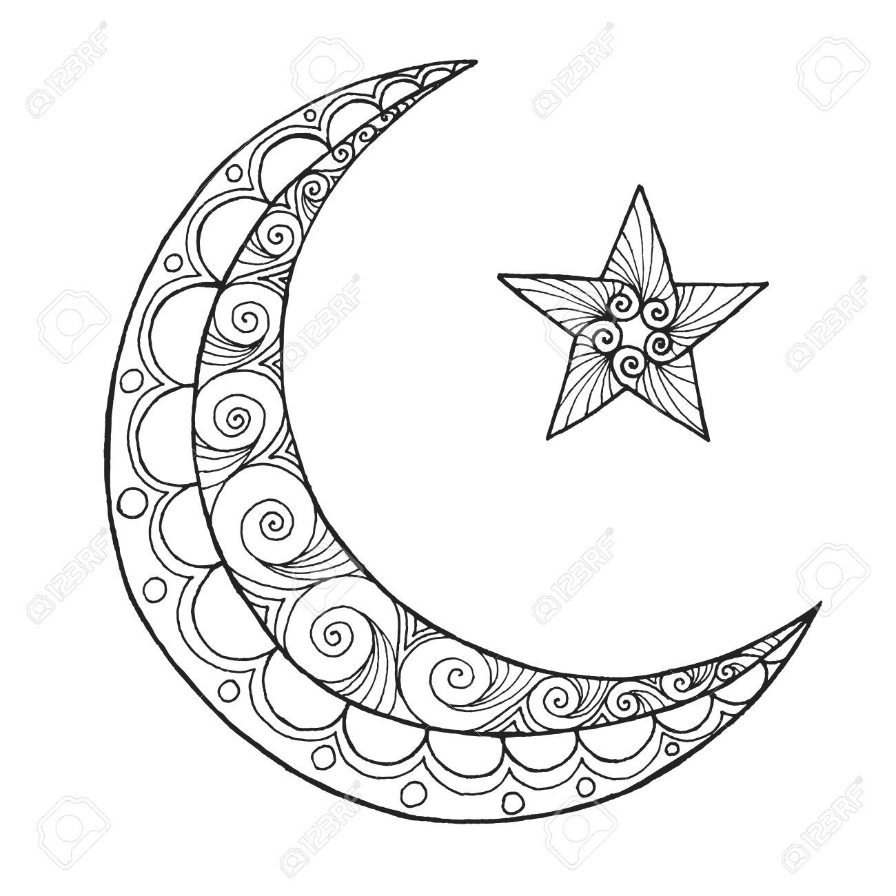 1300x1300 Noted Half Moon Coloring Page Mainstream Pages