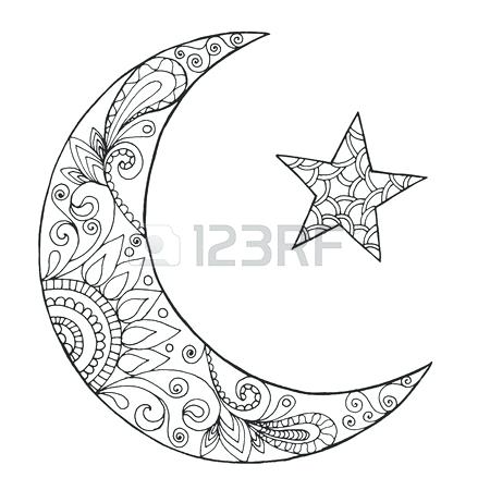 450x450 Half Moon Coloring Pages Crescent Moon Coloring Page Free Coloring
