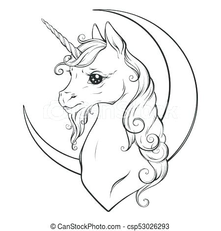 450x470 Crescent Moon Coloring Page Crescent Moon Coloring Page Unicorn