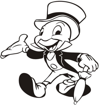 Disney Jiminy Cricket Coloring Pages 408x426 Disney Jiminy Cricket Coloring Pages