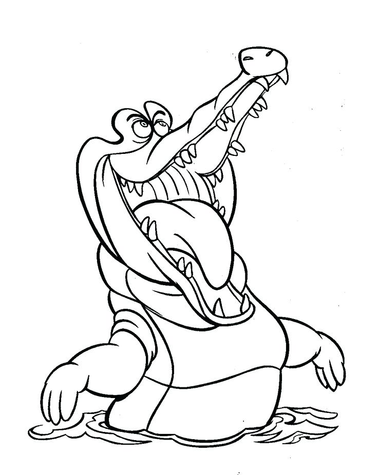 736x926 Crocodile Coloring Pages Drawn Crocodile Peter Pan Crocodile