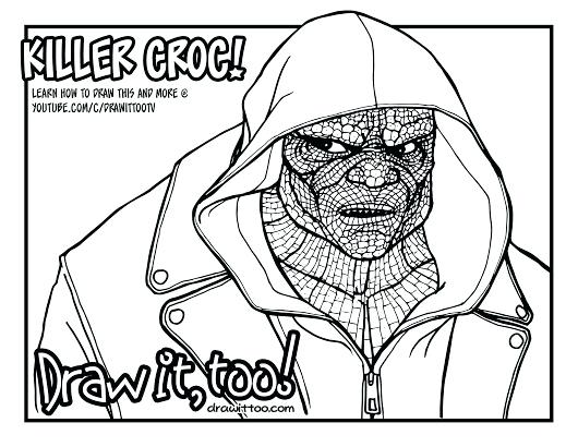 530x410 Killer Croc Coloring Sheets Drawing Trees Page