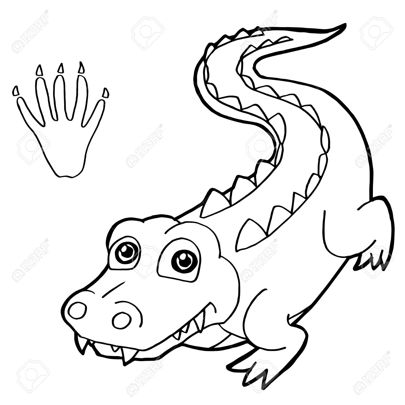 1300x1300 Coloring Page Of Alligator Showing Thumbs Up Croc Pages General