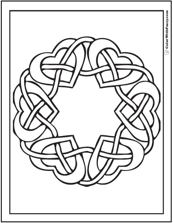Celtic Design Coloring Mirrored Hearts Celtic Heart, Wreaths 590x762 Celtic Design Coloring Mirrored Hearts Celtic Heart, Wreaths
