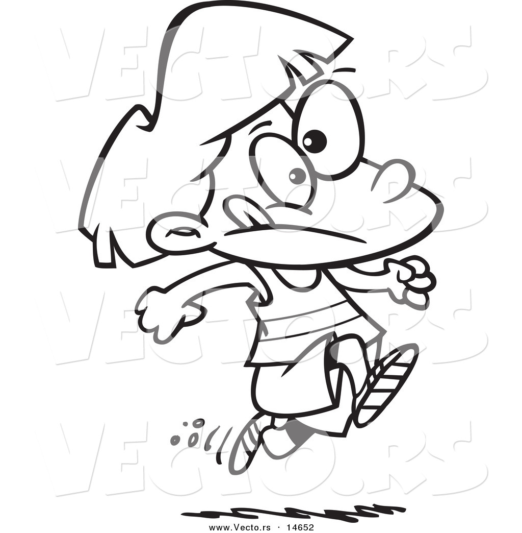 Vector Of A Cartoon Girl Running Track 1024x1044 Vector Of A Cartoon Girl Running Track