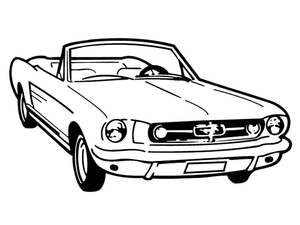 1024x768 Vintage Old School Mustang Convertible Custom Made Decal, Wall