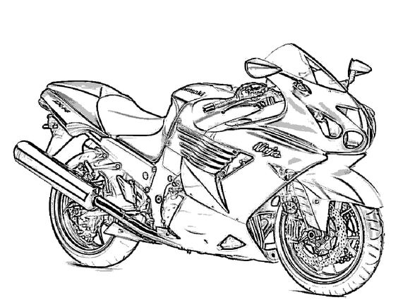 564x435 Kawasaki Crotch Rocket Free Coloring Page Adults, Motorcycles
