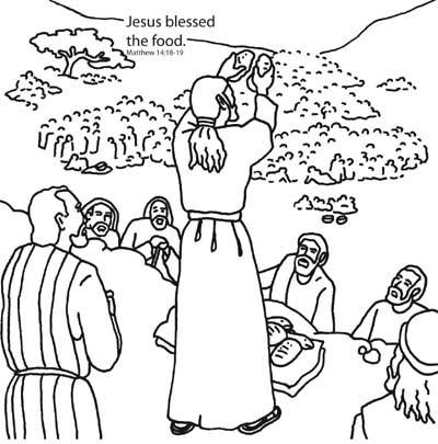 Jesus Feeds 5000 Coloring Page 400x405 Jesus Feeds 5000 Coloring Page