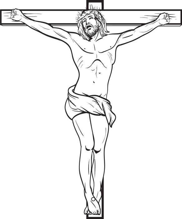 Jesus Christ Crucified On The Cross Coloring Page Tattoo And Tatting 583x700 Jesus Christ Crucified On The Cross Coloring Page Tattoo And Tatting