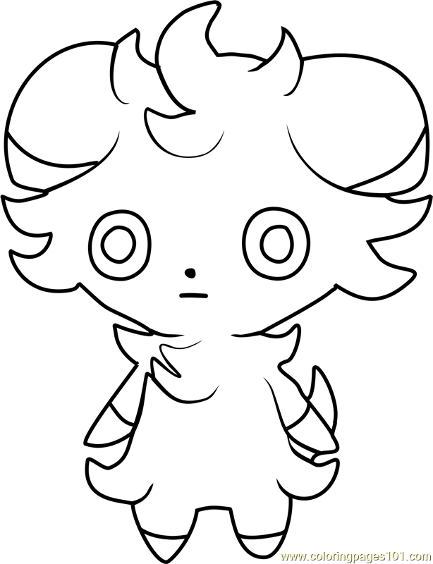 614x800 Espurr Pokemon Coloring Page