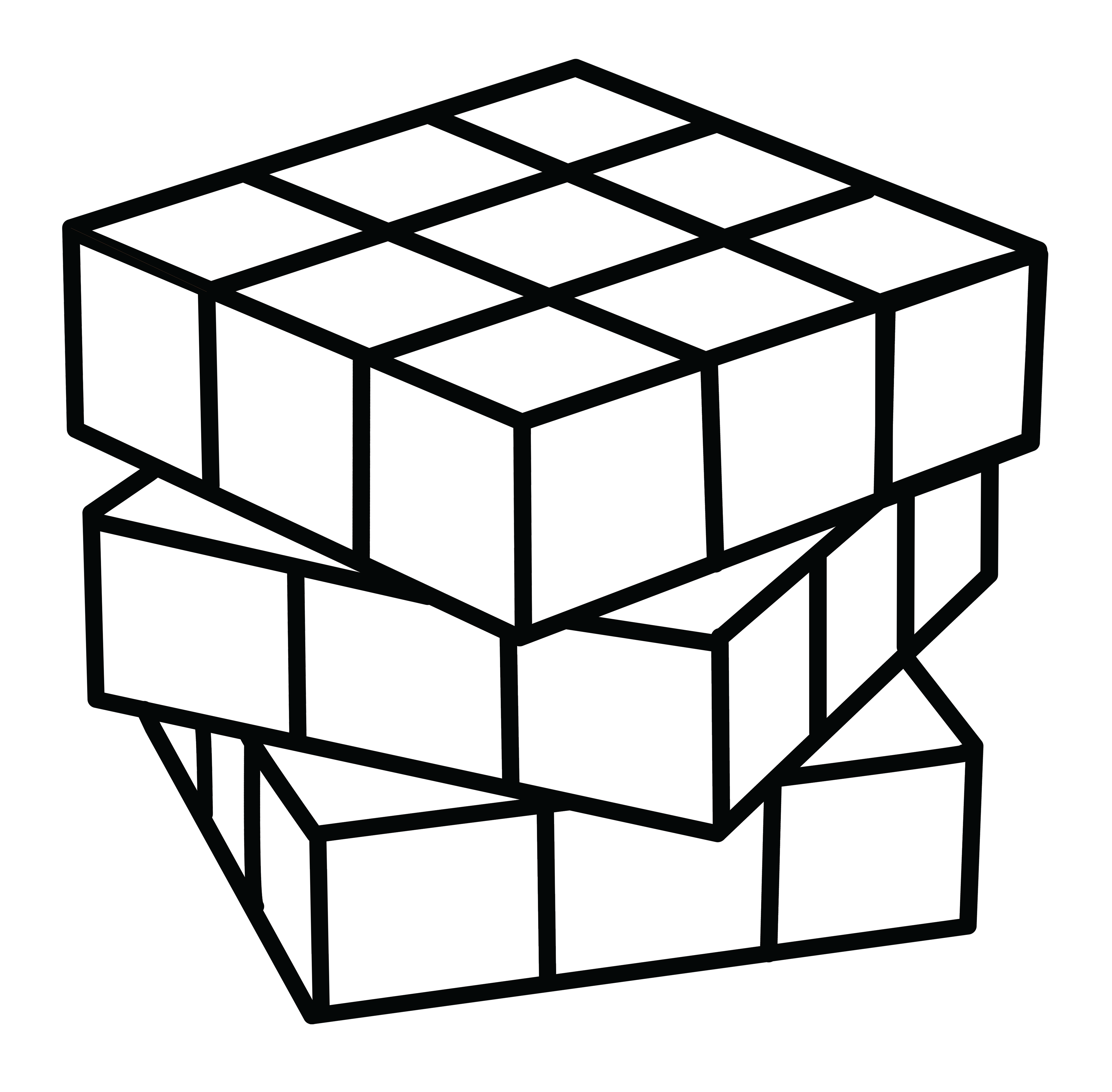 Rubiks Cube Coloring Page 4542x4462 Rubiks Cube Coloring Page