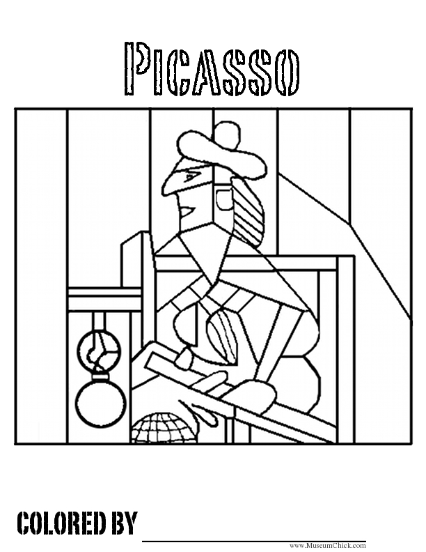 612x792 Picasso Cubism Coloring Pages
