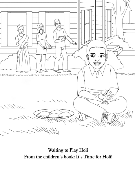 Free Holi Coloring Pages From The Children's Book It's Time 466x602 Free Holi Coloring Pages From The Children's Book It's Time