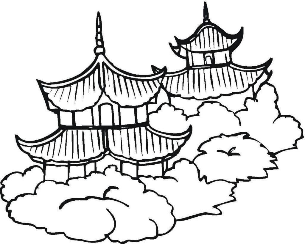 Pagodas Chinese Culture Coloring Page 1024x821 Pagodas Chinese Culture Coloring Page