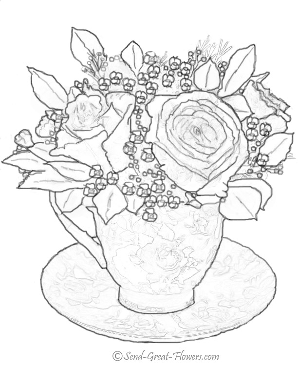 Free Printable Tea Cup Coloring Pages 612x792 Free Printable Tea Cup Coloring Pages