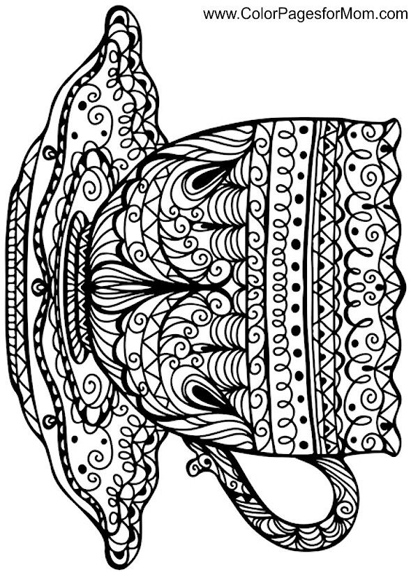 Coffee Cup Coloring Page Colouring For Big Kids!!! 589x820 Coffee Cup Coloring Page Colouring For Big Kids!!!
