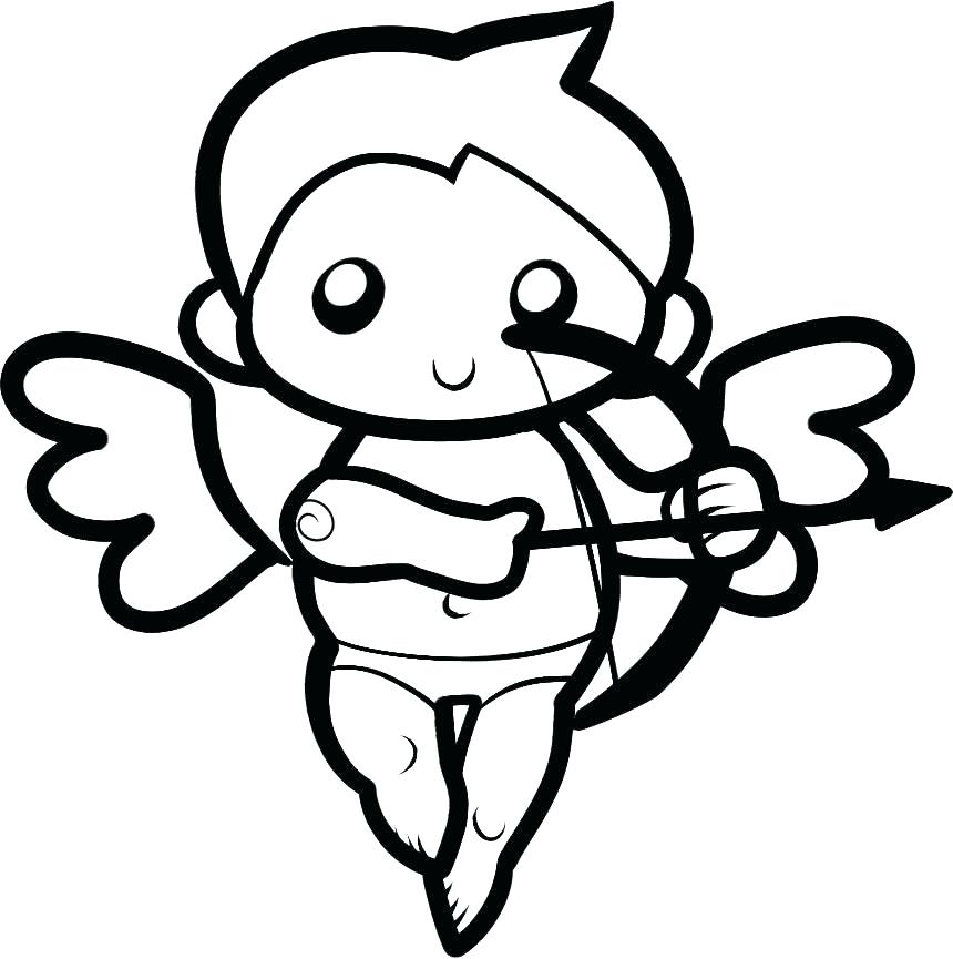 860x865 Cupid Coloring Page