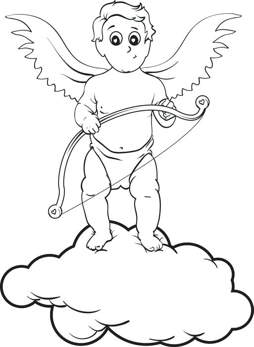 Cupid Coloring Pages Printable Valentines Day Coloring Page 513x700 Cupid Coloring Pages Printable Valentines Day Coloring Page