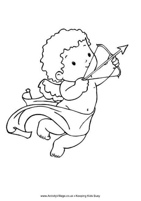 Cupid Colouring Page 460x653 Cupid Colouring Page