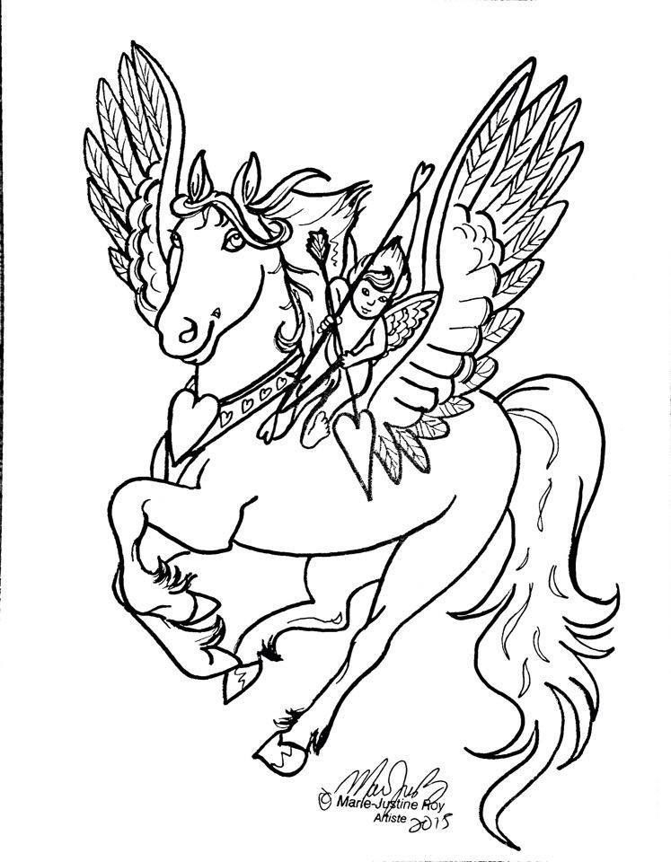 Free Coloring Page Valentine Pegasus Cupid Art By Marie Justine 747x960 Free Coloring Page Valentine Pegasus Cupid Art By Marie Justine