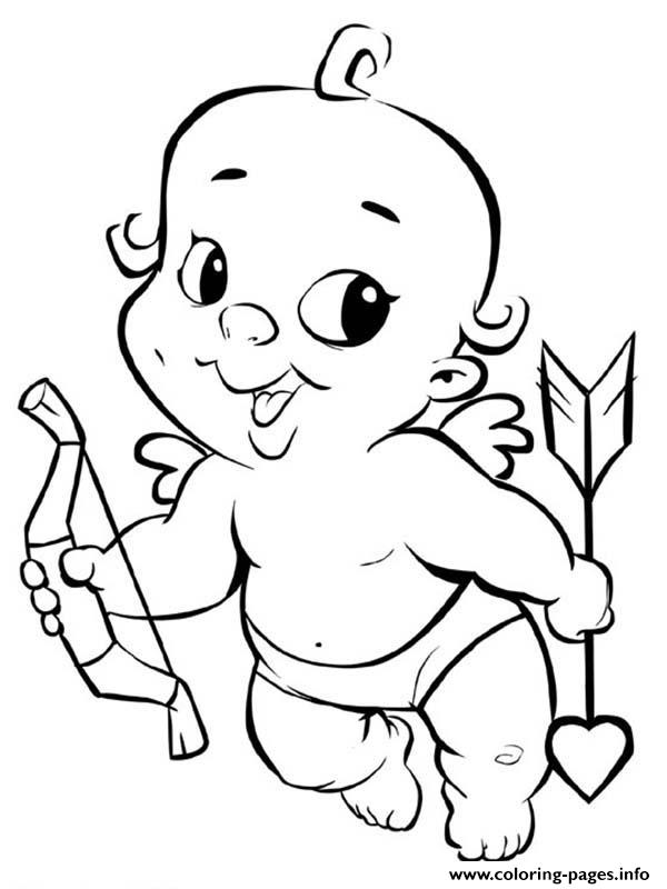 Baby Cupid Valentines Day Coloring Pages Printable 600x800 Baby Cupid Valentines Day Coloring Pages Printable